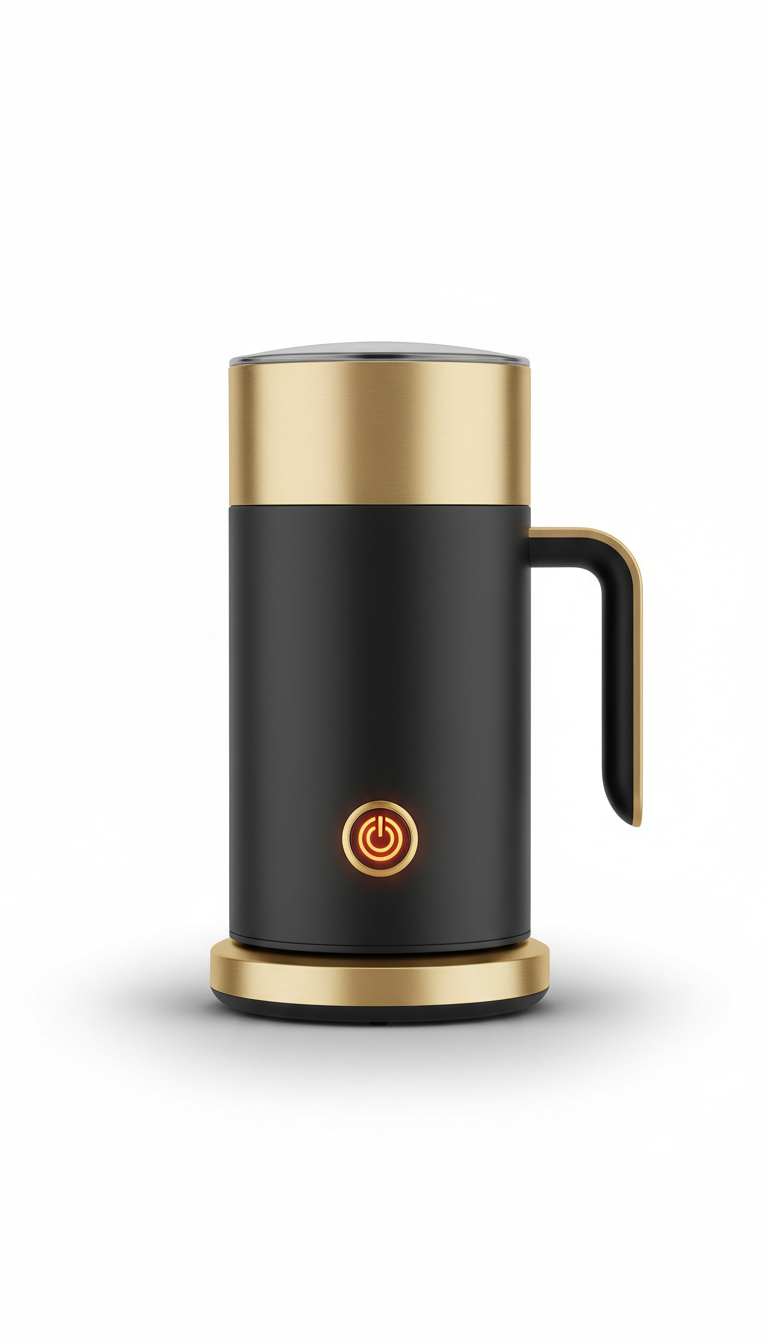 Black & Gold Electric Milk Frother